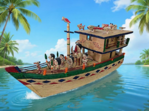 El Barco que Viaja entre Mundos – Barco Ritual Wounam | Pieza Única