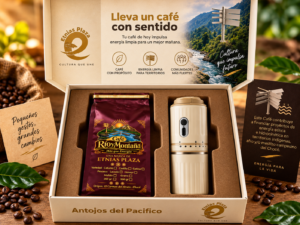 KIT ENERGÍA CON SENTIDO – Café Río y Montaña + Cafetera portátil