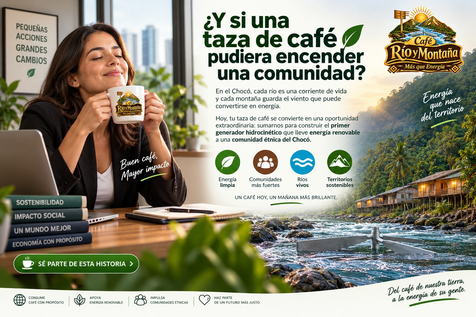 KIT ENERGÍA CON SENTIDO – Café Río y Montaña + Cafetera portátil - Image 2